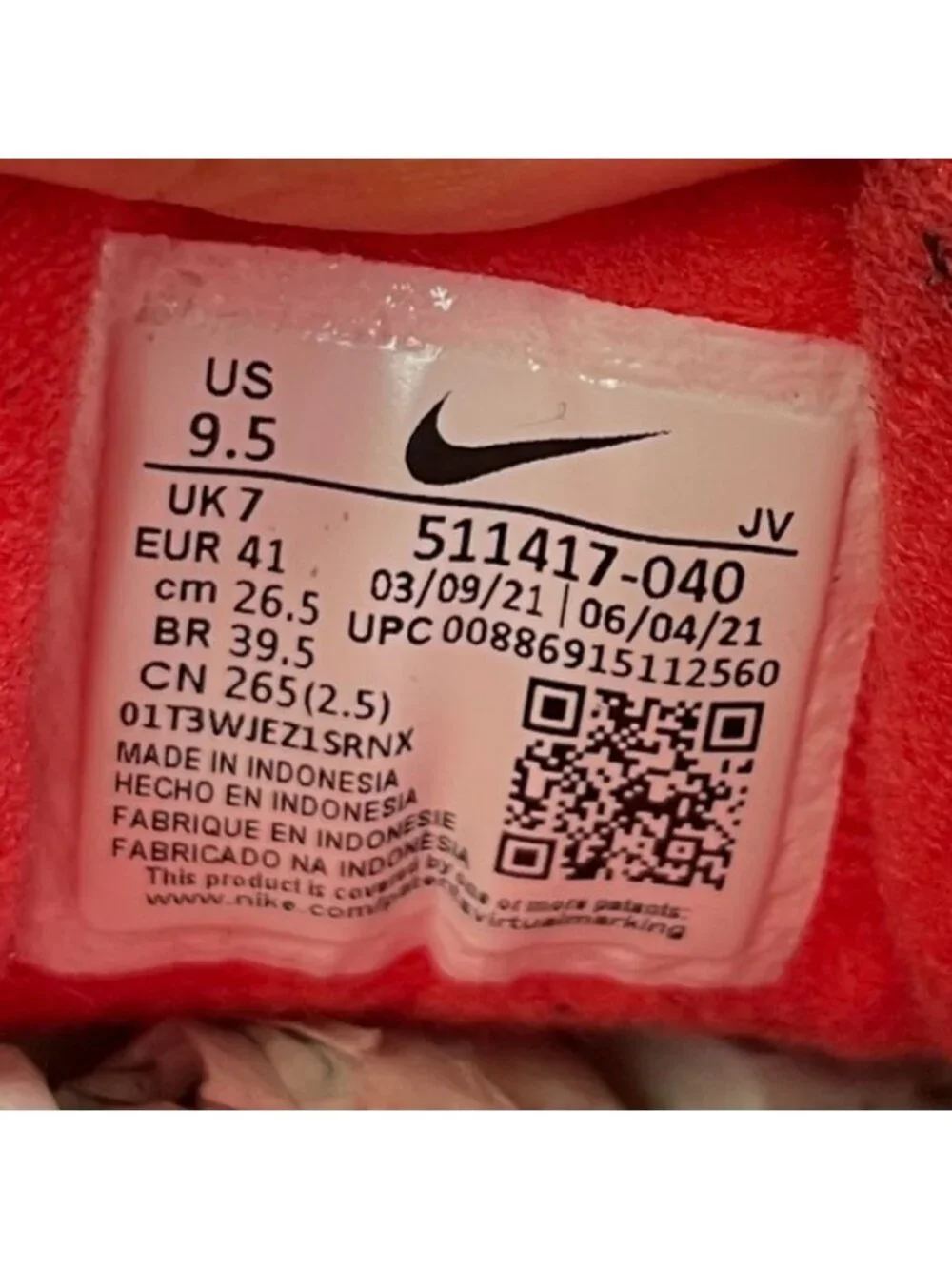 Nike Air Max Correlate Womens Size 9.5 Gray Red Athletic Running Shoes Sneakers